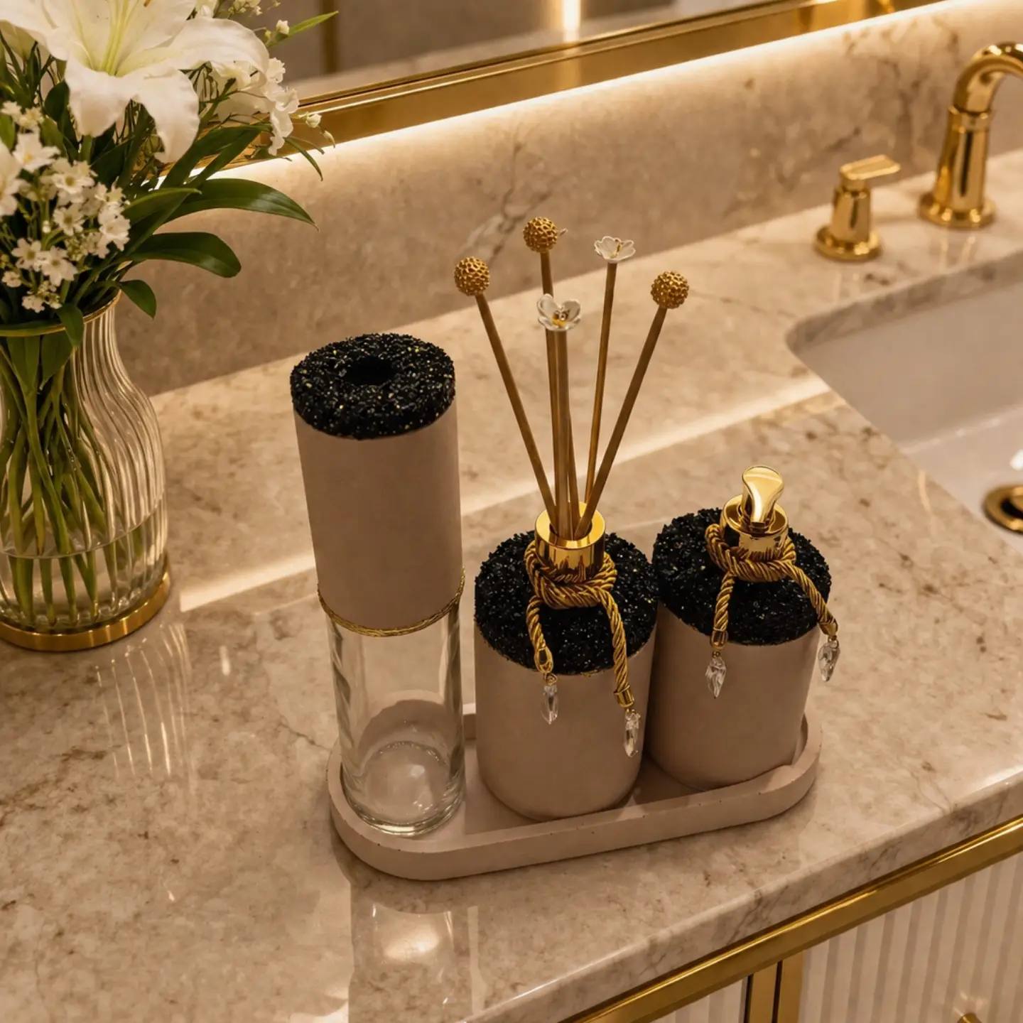 Kit artesanal para lavabo